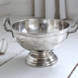 Antique Hotel Silver Footed Serving Bowl, Vegetable Bowl, American Hotel Amsterdam 1881, Collector's Item, Farmhouse Kitchen Decor. image 3