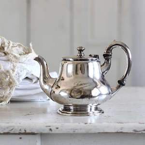 Antique Hotel Silver Plate German One-Cup Tea - Coffee Pot, Bachelor's Teapot, B. Bohrmann Nachfolger, Farmhouse Home Decor