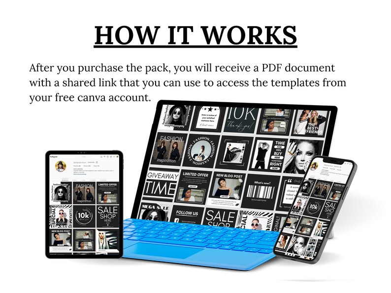 Editable Instagram Post Black and White Template Instagram Etsy
