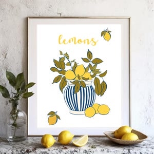 Lemons Print | Modern Poster | Trendy Wall Art | Gallery Wall Art | Printable Art | Instant Digital Download