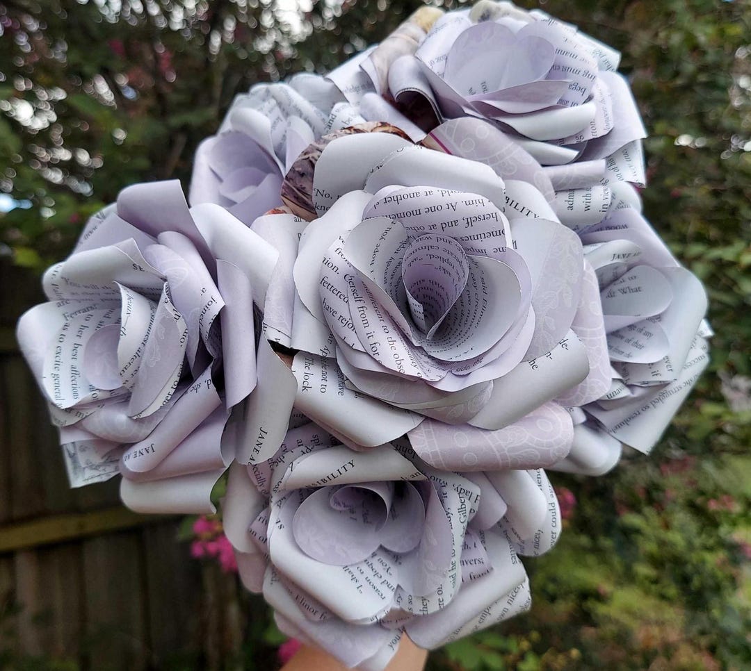 Sense & Sensibility Book Page Rose Bouquet - Etsy