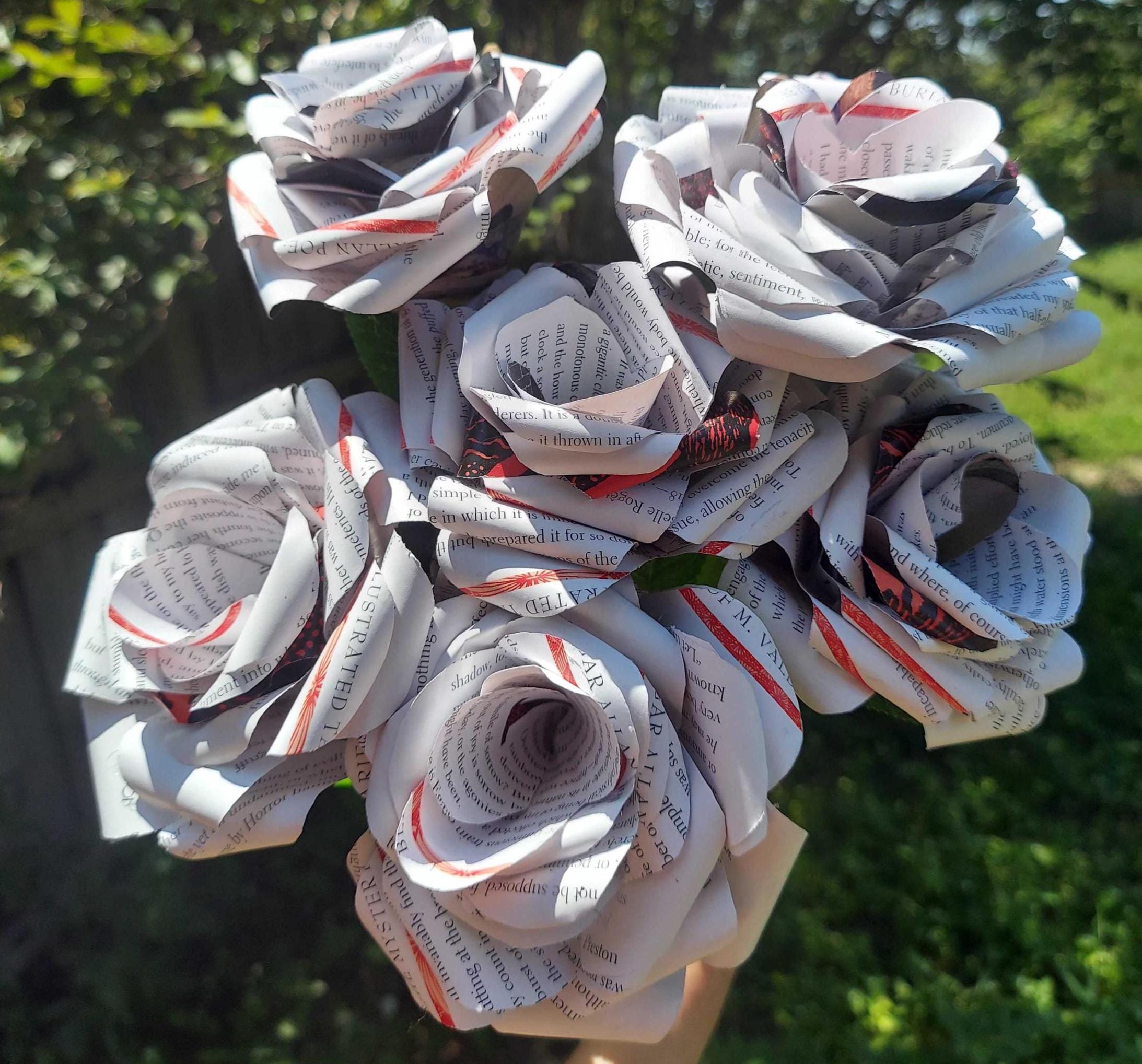 Edgar Allan Poe Book Page Rose Bouquet - Etsy
