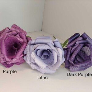 Homemade Single Book Page Rose - Etsy