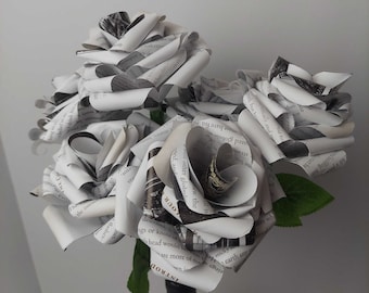 H.P. Lovecraft Book Page Rose Bouquet