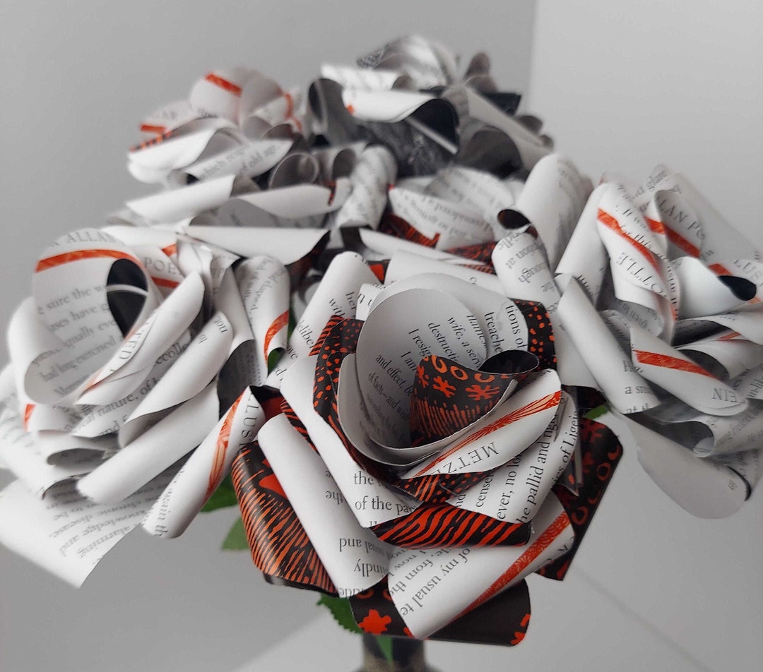 Edgar Allan Poe Book Page Rose Bouquet - Etsy