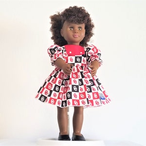 Oklahoma, doll dress, Sooners dress, game day, 18 inch doll clothes,  red dress, birthday gift for girl, birthday gift for granddaughter