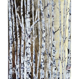 Birch Forest Painting Original Art Birch Painting Birch Trees Painting Birch Trees Art Trees Landscape Art Birch Wall Art White Birch Art