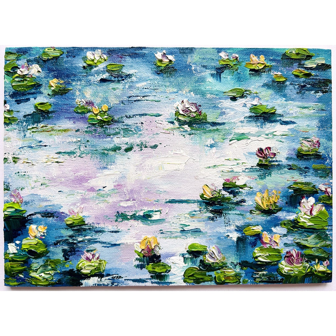 Lotus Painting Original Oil Art Lotus Art Water Lilies Artwork Water ...