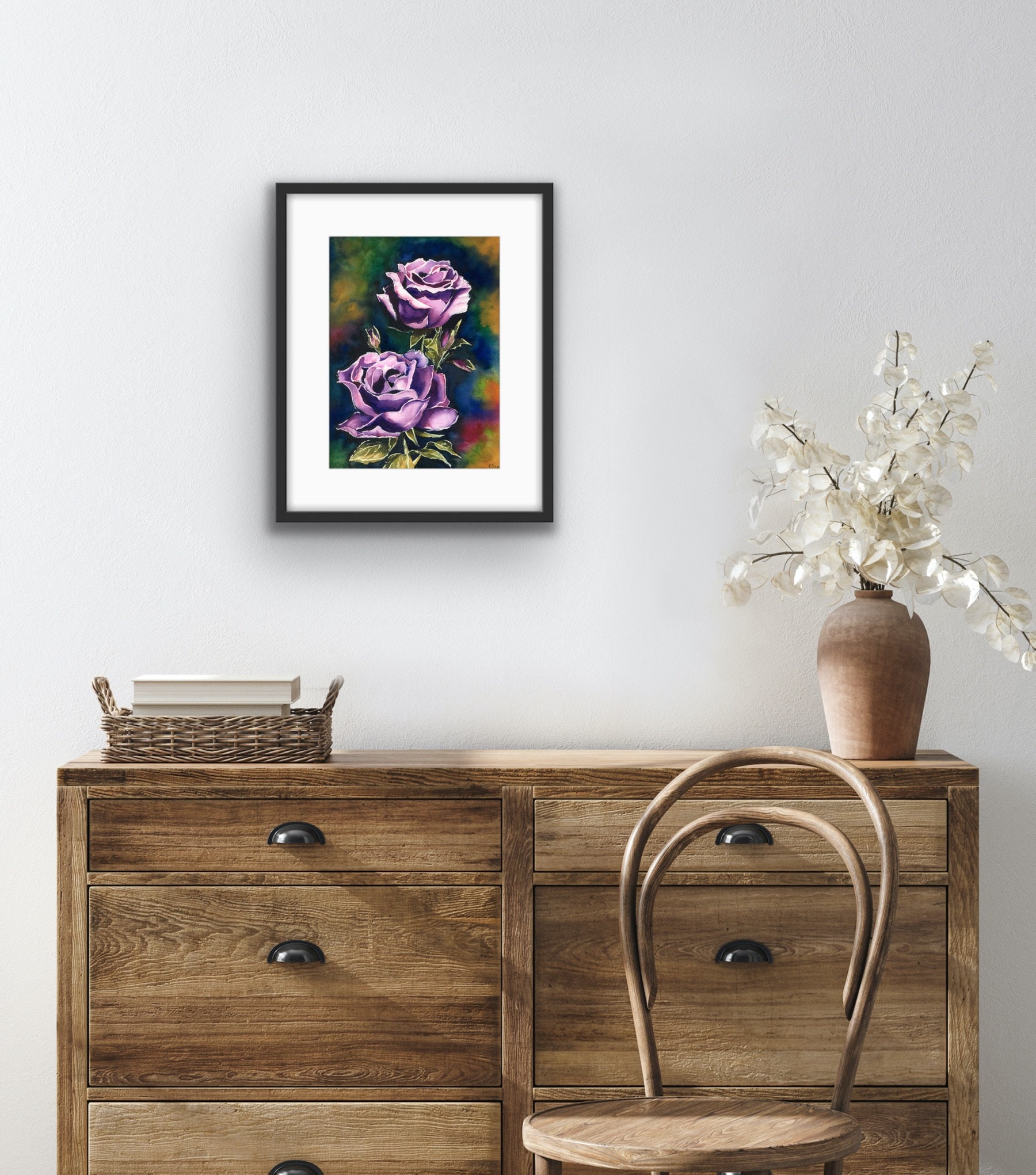Roses Painting Original Art Garden Roses Artwork Pink Roses - Etsy
