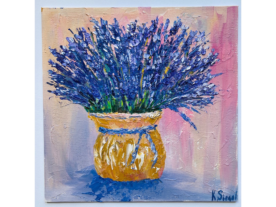 Lavender Painting Original Art Lavender Flowers Artwork Provence ...