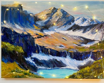 Mountains Landscape Painting Mountains Valley Painting Snow Mountains Painting Lake In Mountains Painting Landscape Oil On Canvas Painting