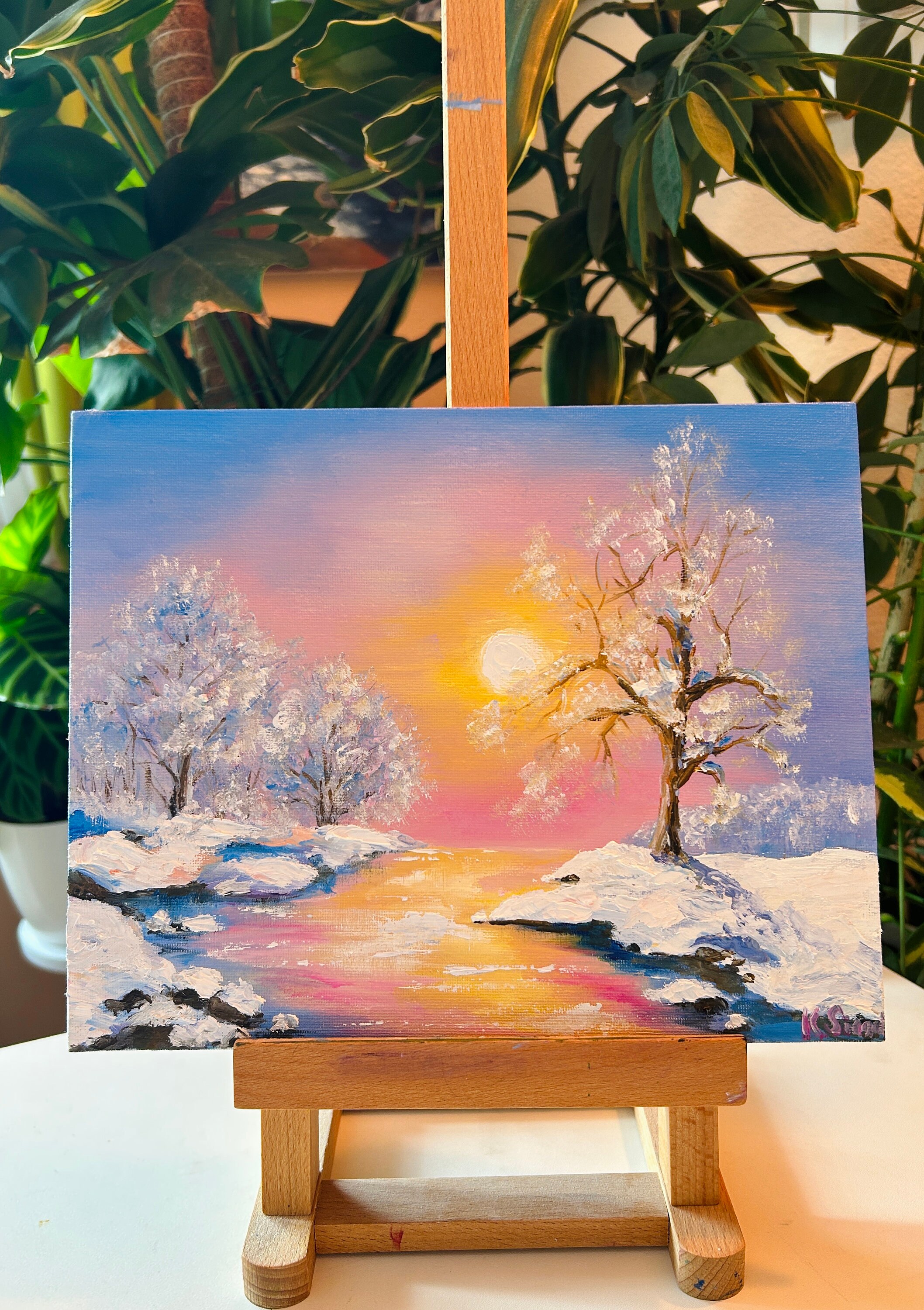 Winter Landscape Oil Painting Snow Scene Painting Snow Forest Painting ...