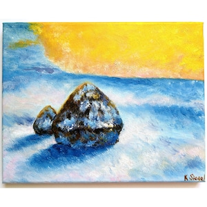 Haystacks Painting Original Art Claude Monet Painting Haystacks By Claude Monet Art Oil On Canvas French Impressionism Painting Monet Art