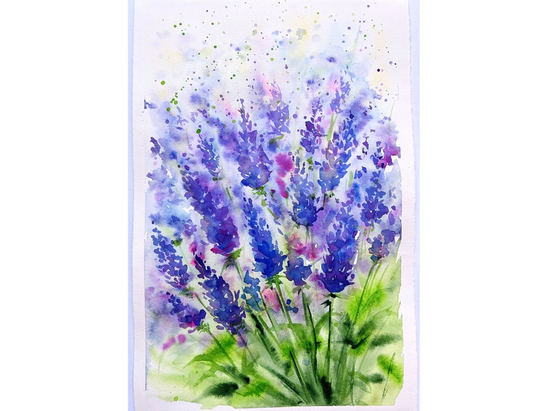 Lavender Painting Original Art Lavender Flowers Artwork Provence ...
