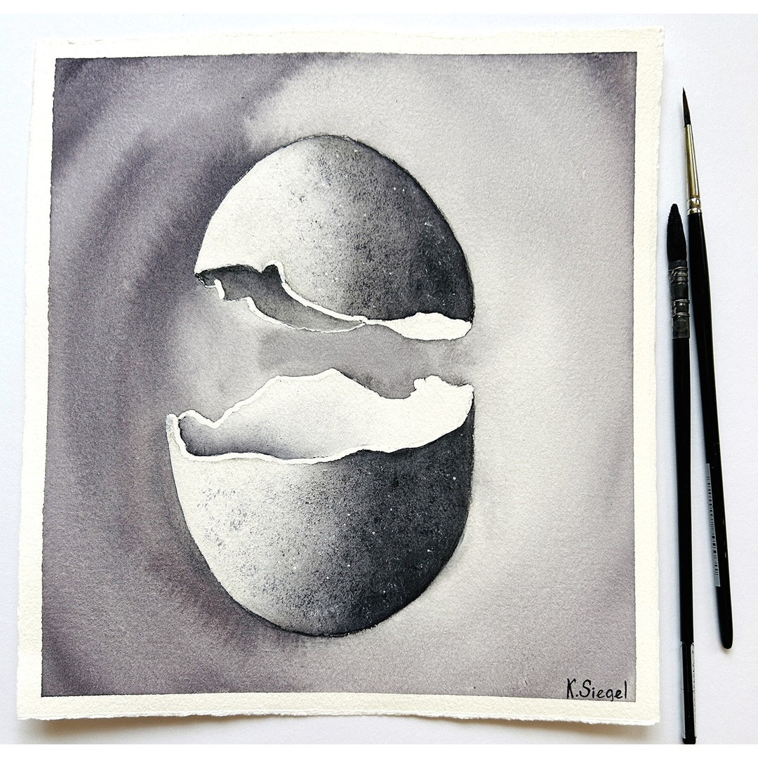 Egg Painting Original Art Egg Wall Art Abstract Egg Shells Painting Art ...