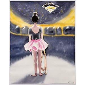 Ballerina Painting Ballet Dancer Painting Ballet Art Original Watercolor Ballet Dancing Girl Painting Beautiful Ballerina Ballet Wall Art