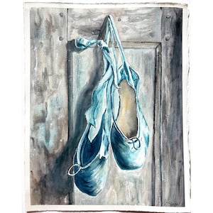 Ballet Painting Ballet Art Ballet Shoes Art Original Watercolor Pointe Shoes Art Ballet Shoes Painting  Ballet Slippers Artwork Dance Art