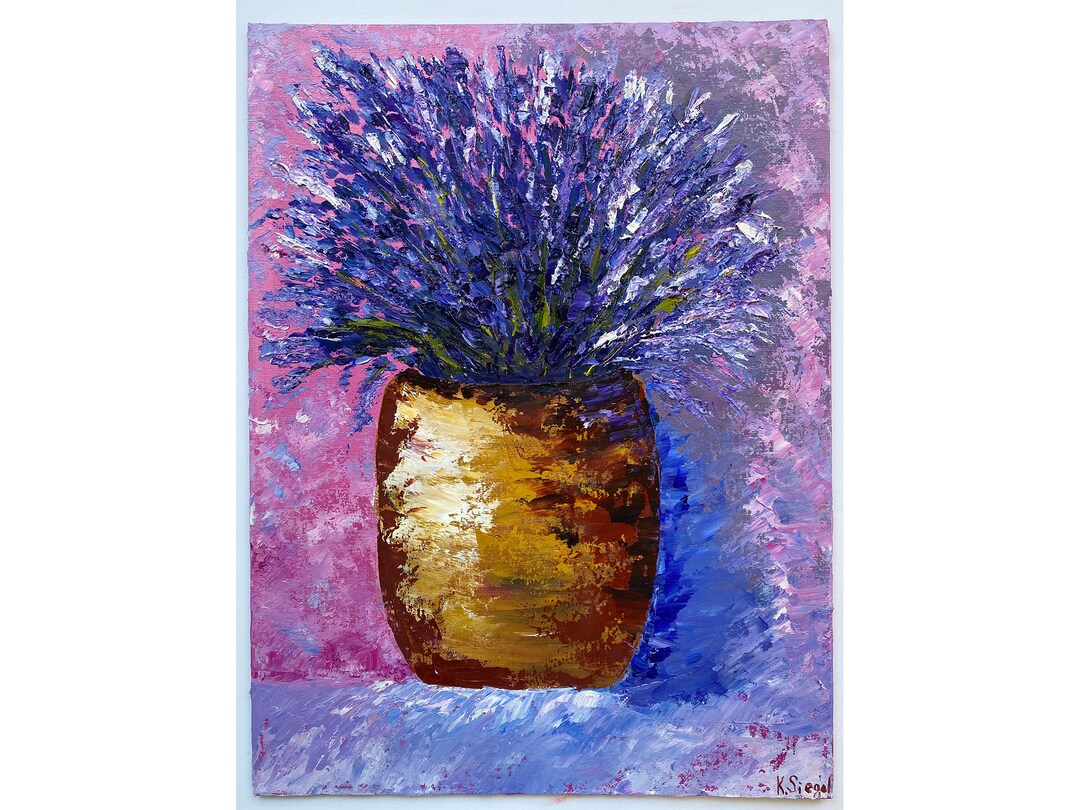 Lavender Painting Original Art Lavender Flowers Artwork Provence ...