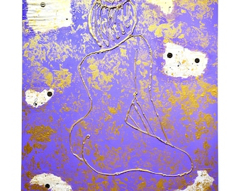 Figurative Painting Woman Figure Art Original Figurative Modern Art Woman Painting Acrylic Abstract Person Painting Gold Art Sexy Woman Art