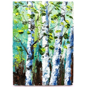 Birch Painting Original Art Birch Art Birch Forest Painting Trees Painting White Birch Wall Art Oil Painting Impasto Trees Wall Art Forest