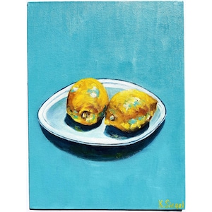 Lemons Painting Original Art Lemons Still Life Two Lemons Art Kitchen Citrus Wall Art Lemons Oil Painting Two Lemons Artwork Kitchen Art