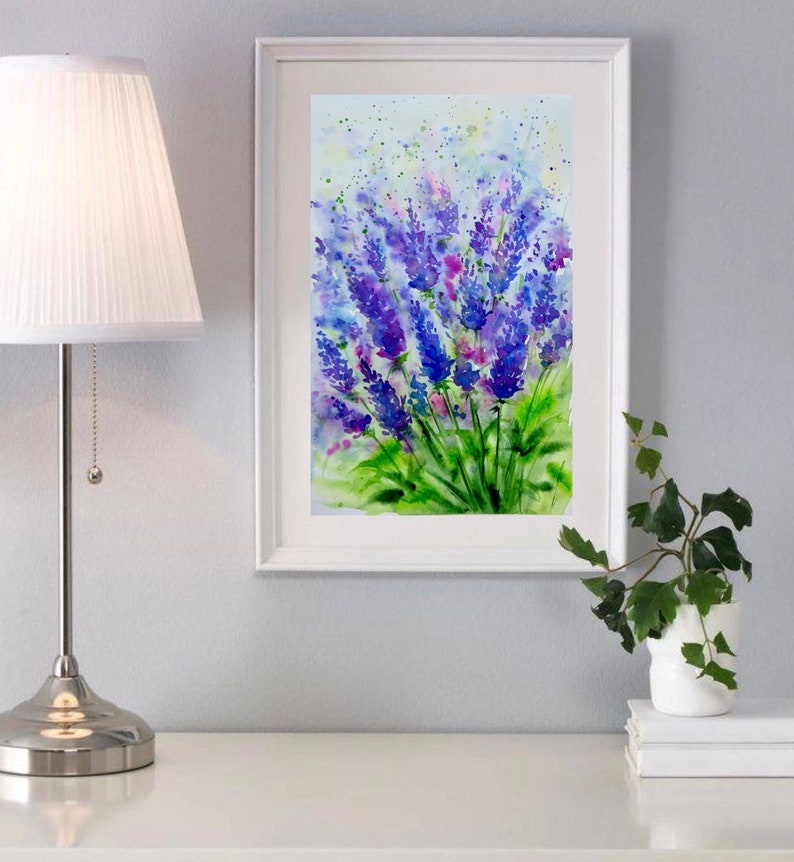 Lavender Painting Original Art Lavender Flowers Artwork Provence ...