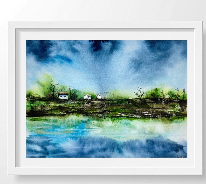 Countryside Painting Abstract Landscape Painting Original Art Abstract ...