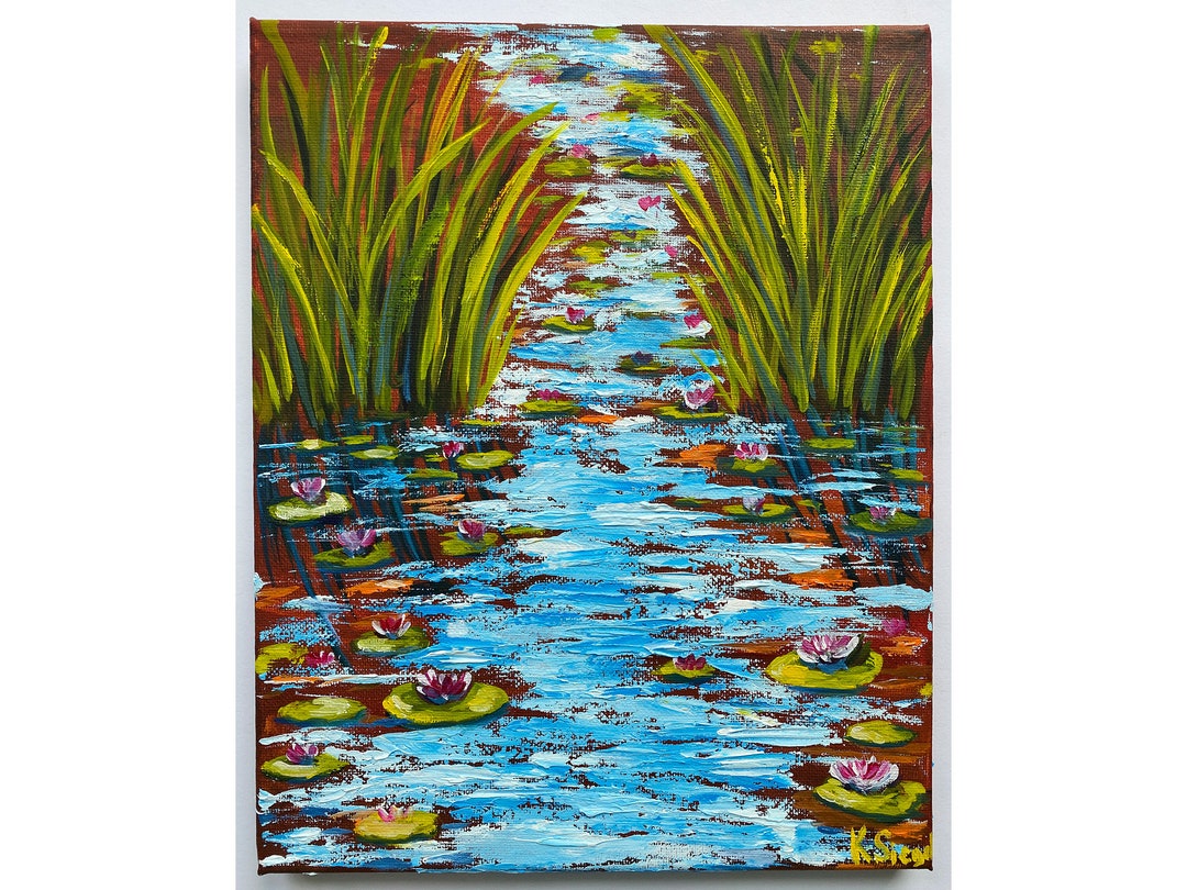 Water Lilies Painting Water Lily Painting Flowers Painting Pond ...