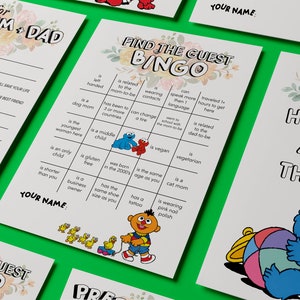 BABY Shower Game Pack - Baby Seseame