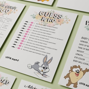BABY Shower Game Pack - 90's ANIMAL CARTOON