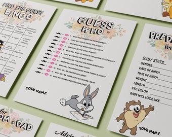 Jeu de baby shower - BANDE DESSINEE ANIMALE DES ANNEES 90