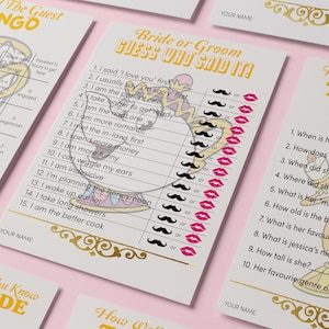 Bridal Shower Game Pack - Beauty and the Beast