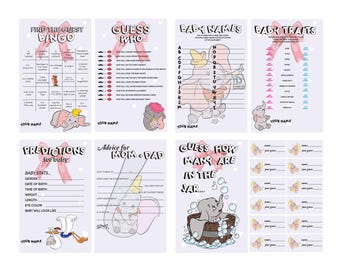 Jeux de baby shower - Bébé éléphant