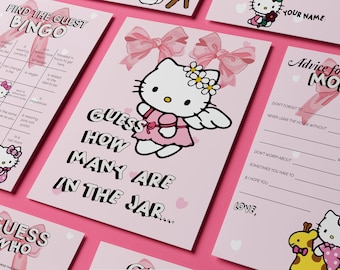 BABYshowerspelpakket - CARTOON KITTY