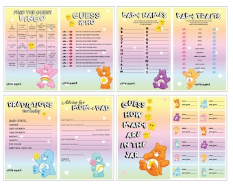 Jeux de baby shower - Ours arc-en-ciel