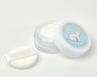 Silicone Velvet silicone doll matting and dusting powder gift sifter jar with puff