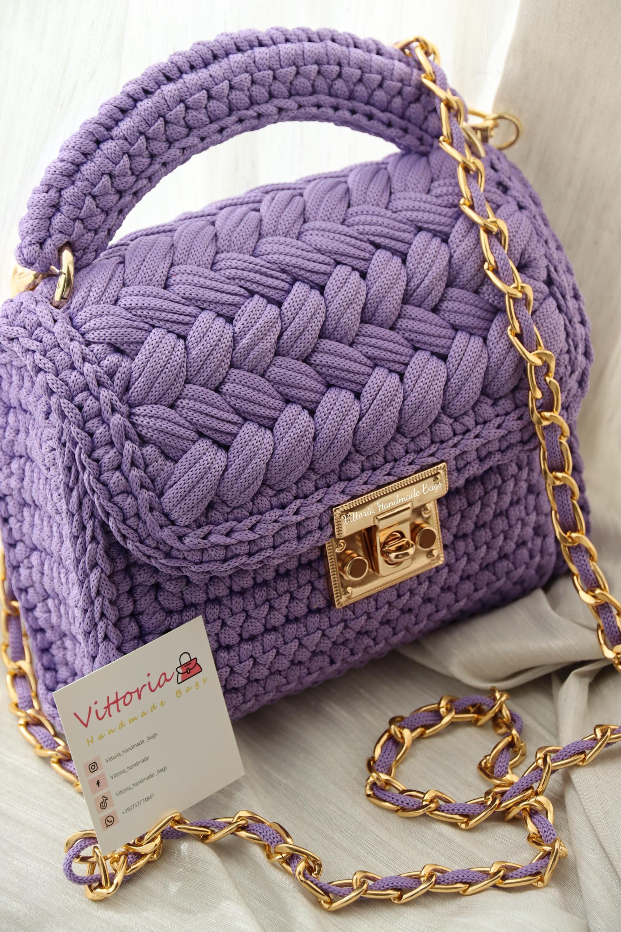 Tutorial (real bag) malvavisco bag version with cord puff stitch bag crochet bag