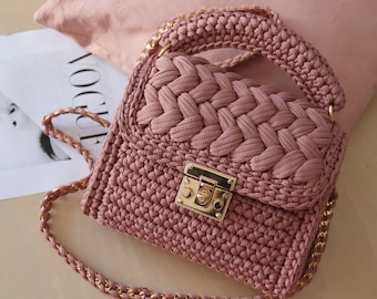 marsmallow bag puff stitch bag bolso en poliester crochet bag Drawstring bag crochet bag gift for woman crochet luxury bag