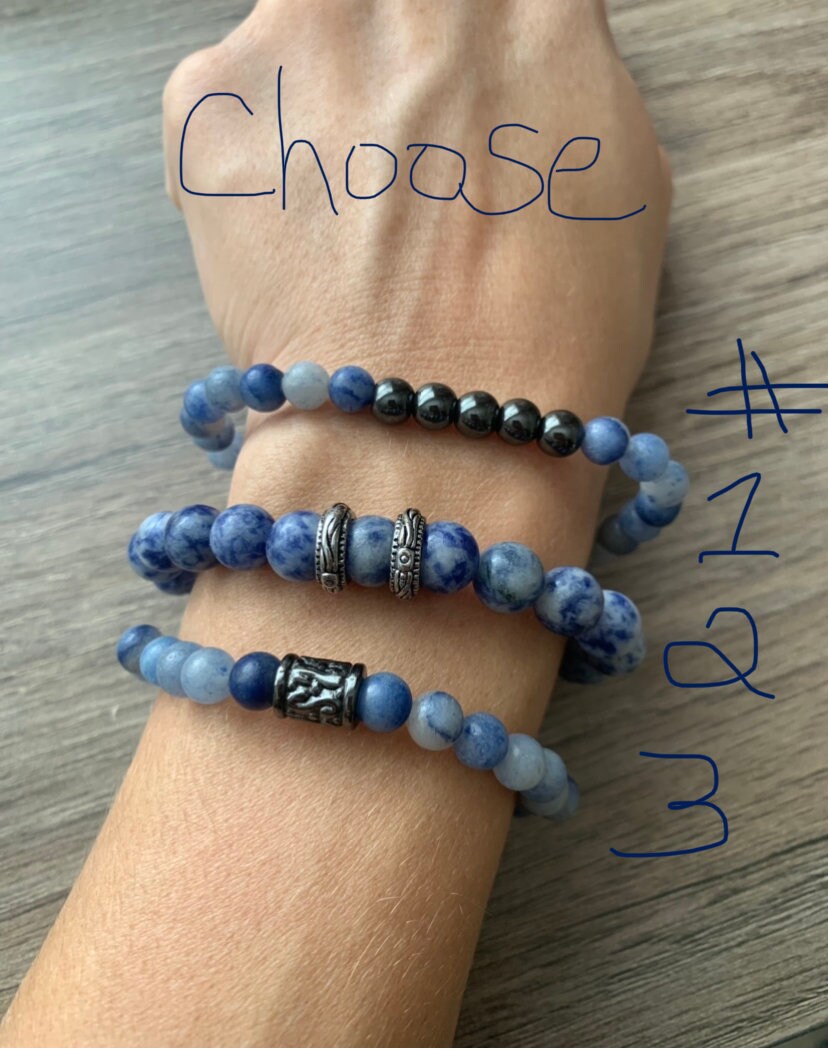 Steinfixx Bracciale Con Pietre Naturali Di Avventurina Blu - Con Perla In Argento 925 E Cuore In Acciaio Inox - Fatto A Mano In Germania, Regalo In Elegante Scatola