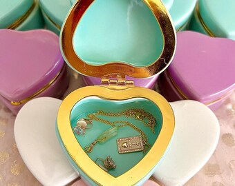 Heart Ceramic Trinket Box: Decorative Ring & Earring Holder