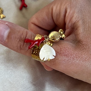 18K Gold verstellbar Küsten Charme Ring für Daumen, Strand Thema, Resort tragen Schmuck