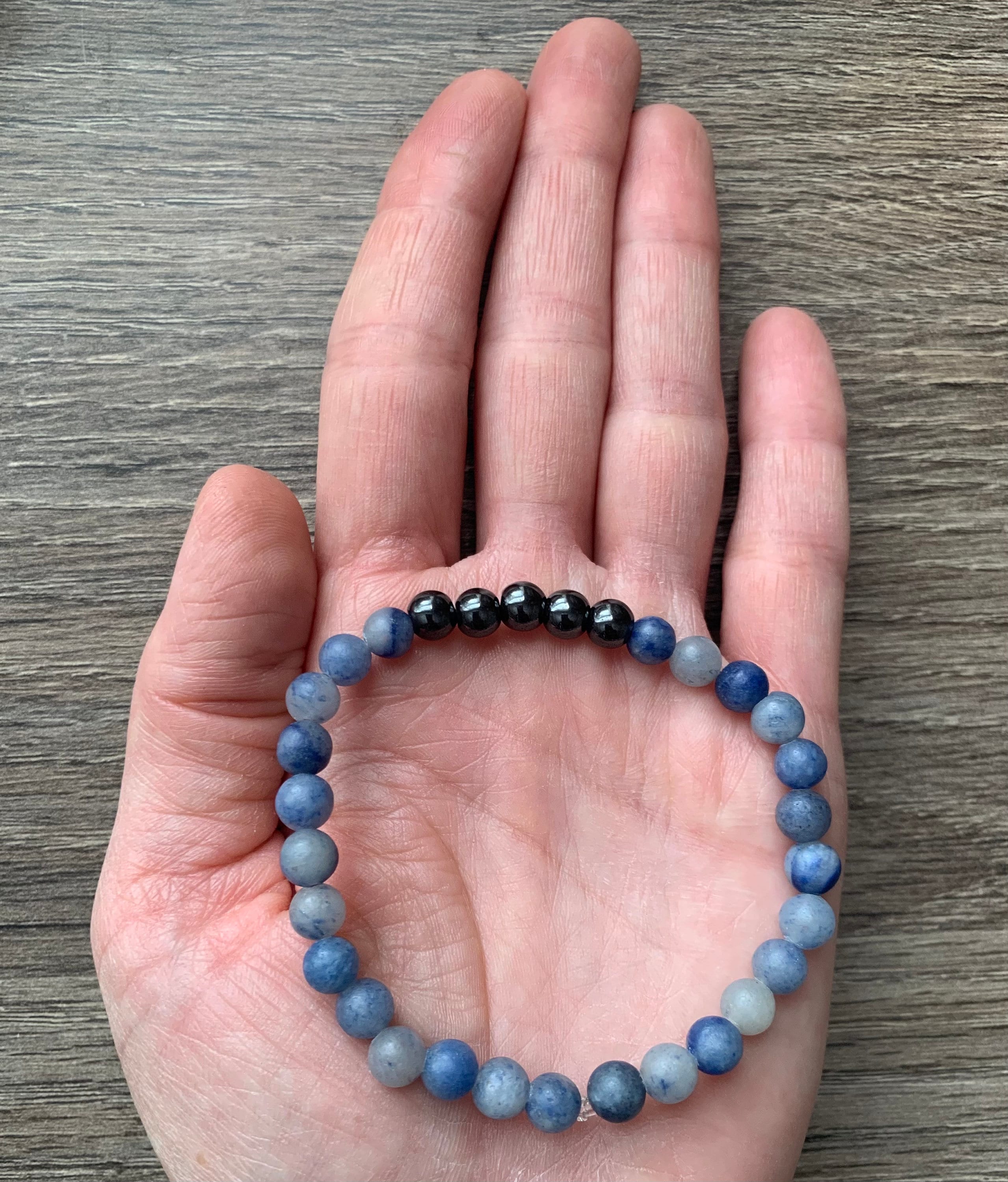 Steinfixx Bracciale Con Pietre Naturali Di Avventurina Blu - Con Perla In Argento 925 E Cuore In Acciaio Inox - Fatto A Mano In Germania, Regalo In Elegante Scatola