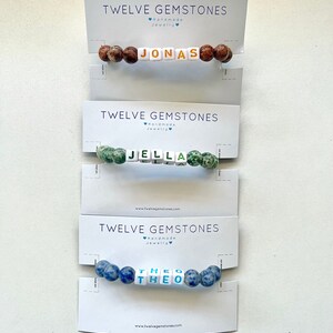 Kids Gemstone Name Bracelet, Kids Beaded Bracelet, Boys Cross Bracelet, Kids Personalized Name Bracelet, Kids Custom Beaded Bracelet