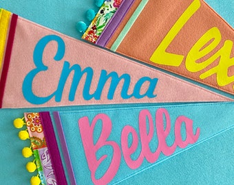 Custom Name PomPom Pennant - Personalize It!