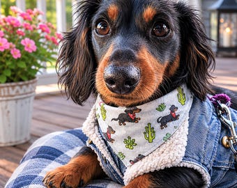 Dachshund Cowboys Pet Bandana Accessory