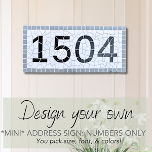 Custom *MINI* House Number Tile Sign | Address Sign | Mosaic House Number | Personalized Home Decor | House Warming Gift | NUMBERS ONLY