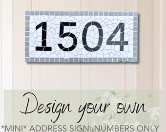 Custom *MINI* House Number Tile Sign | Address Sign | Mosaic House Number | Personalized Home Decor | House Warming Gift | NUMBERS ONLY