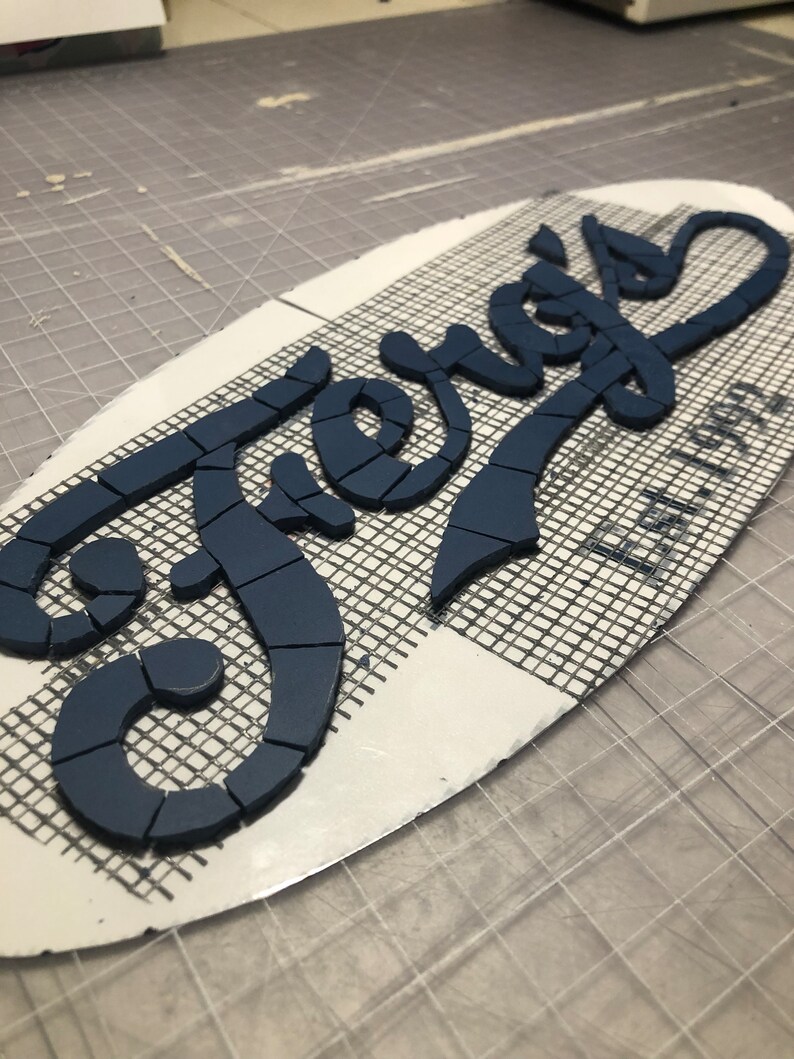 Tile Lettering Display Logo Art - Tile Lettering + Logo - Handcut/handcrafted Tile Mosaic ...