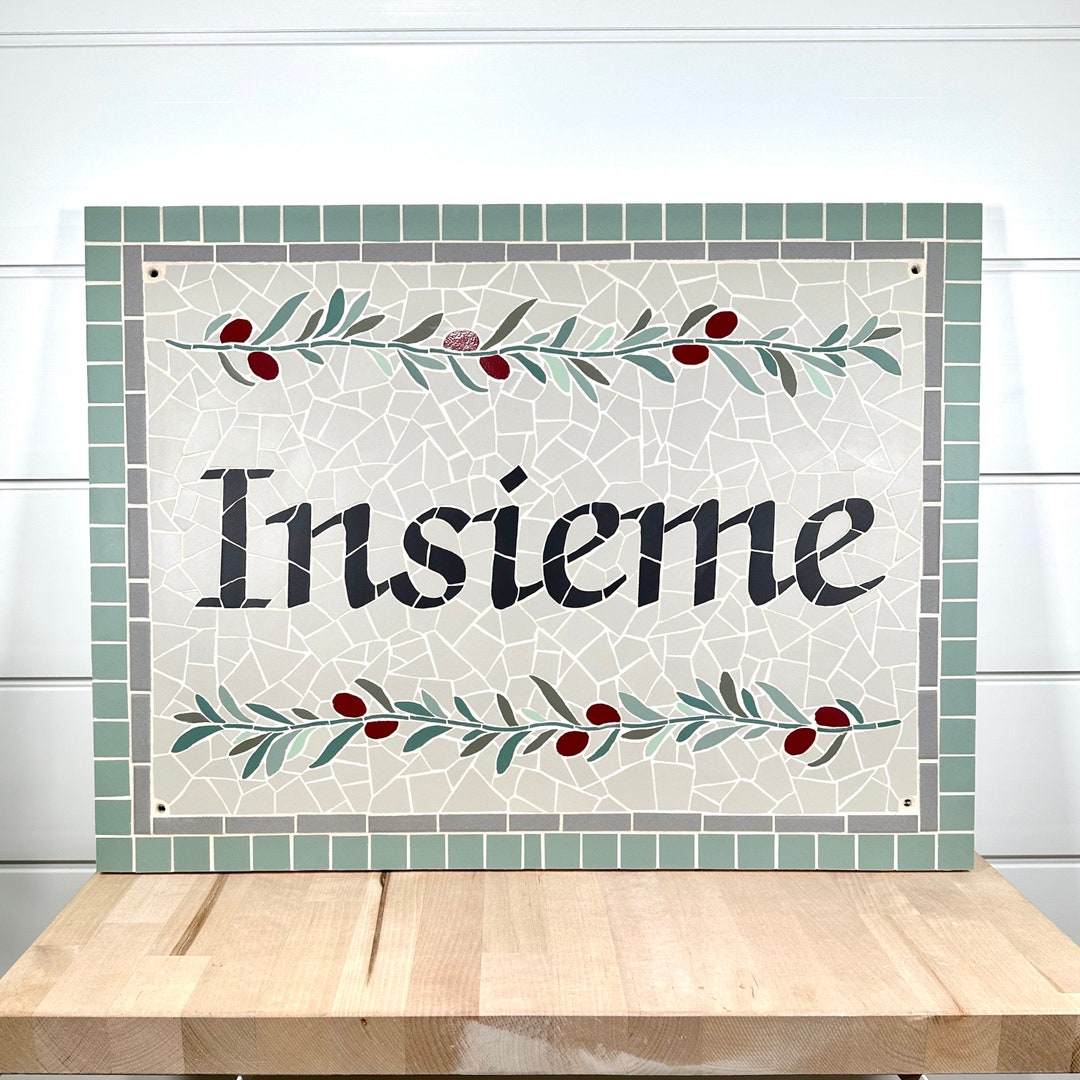 Custom Art - Tile Lettering + Image - Handcut/handcrafted Tile Mosaic ...