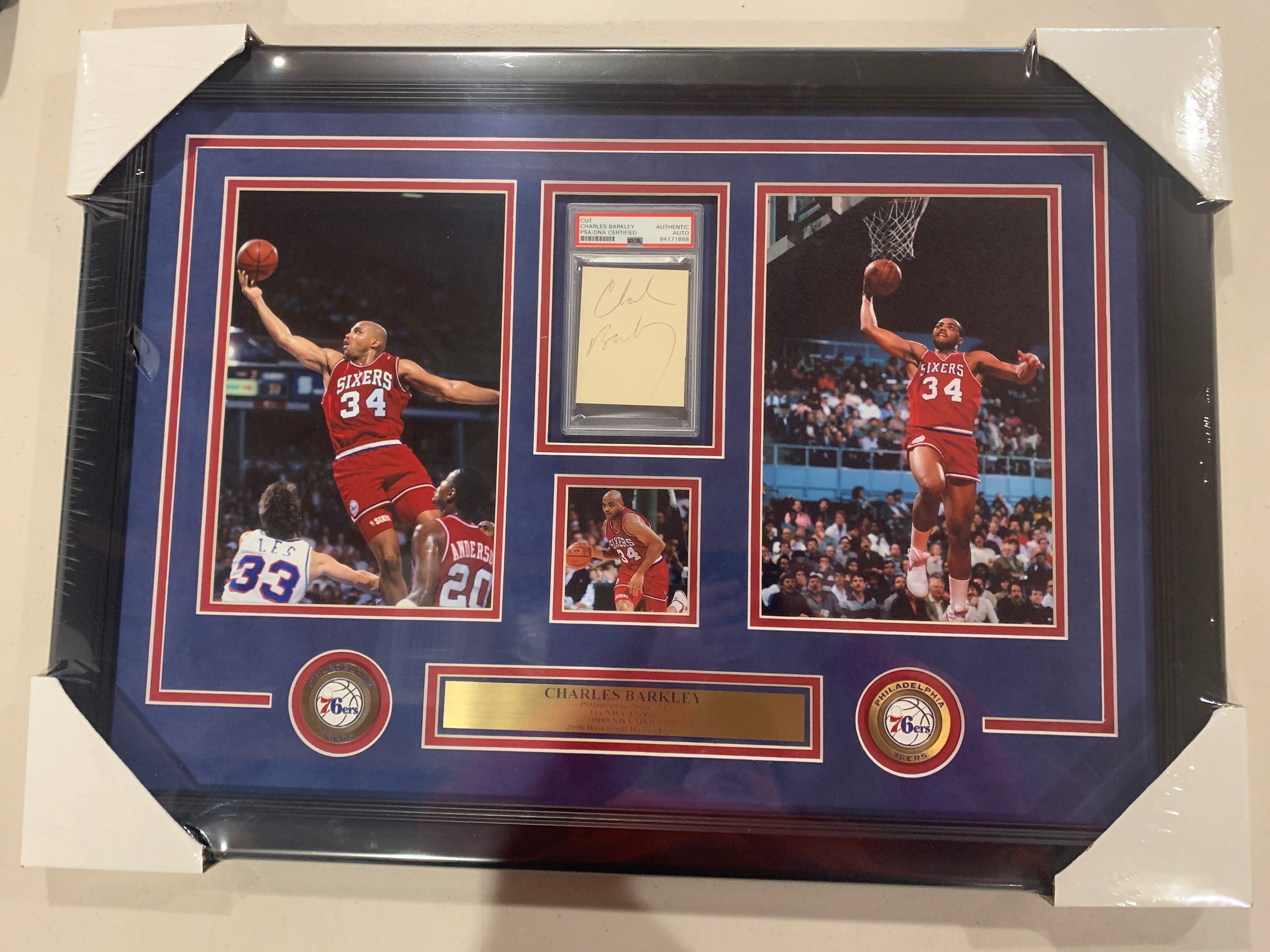 RARE! Charles Barkley Signed Autographed 76ers Mitchell
